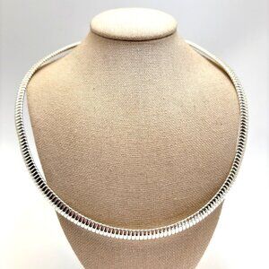 VTG Milor Sterling Silver 925 Omega Chain 7mm Necklace Size 15.75" Length